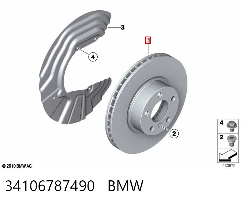 34106787490 BMW Tarcza hamulcowa przednia