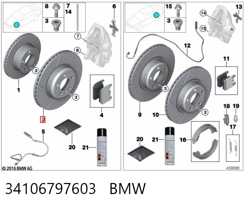 34106797603 BMW Tarcza hamulcowa przednia