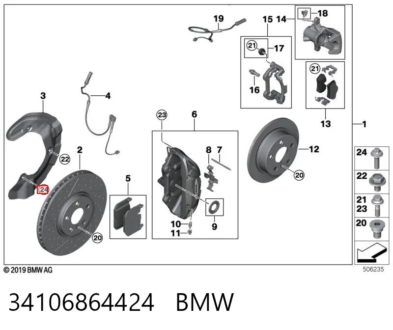 34106864424 BMW Śruba głowicy cylindrów
