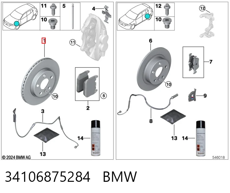34106875284 BMW Tarcza hamulcowa przednia