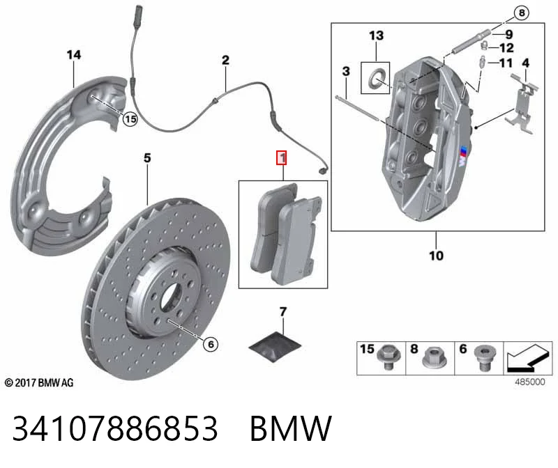 34107886853 BMW Klocki hamulcowe przednie tarczowe