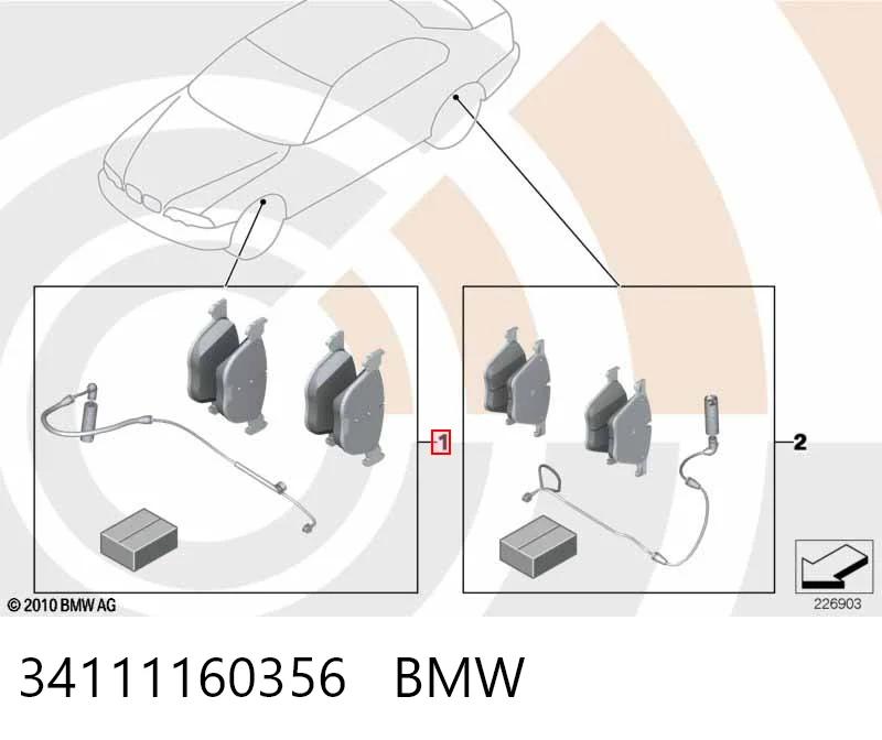 34111160356 BMW Klocki hamulcowe przednie tarczowe