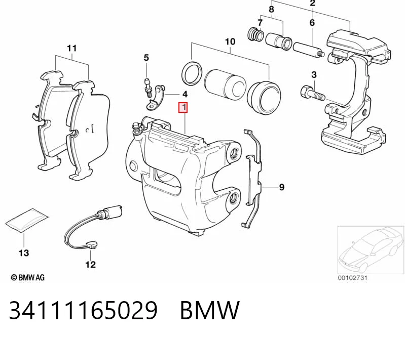 34111165029 BMW Zacisk hamulcowy przedni lewy