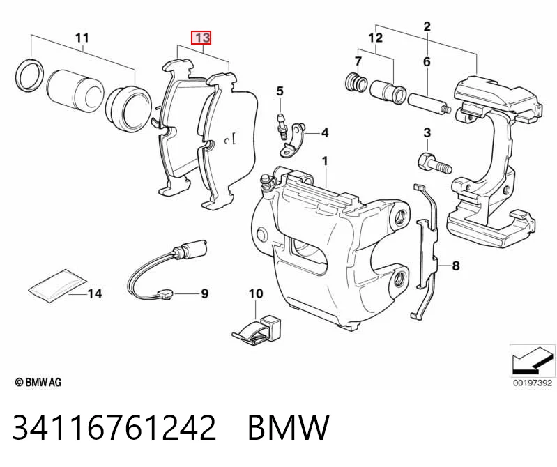 34116761242 BMW Klocki hamulcowe przednie tarczowe