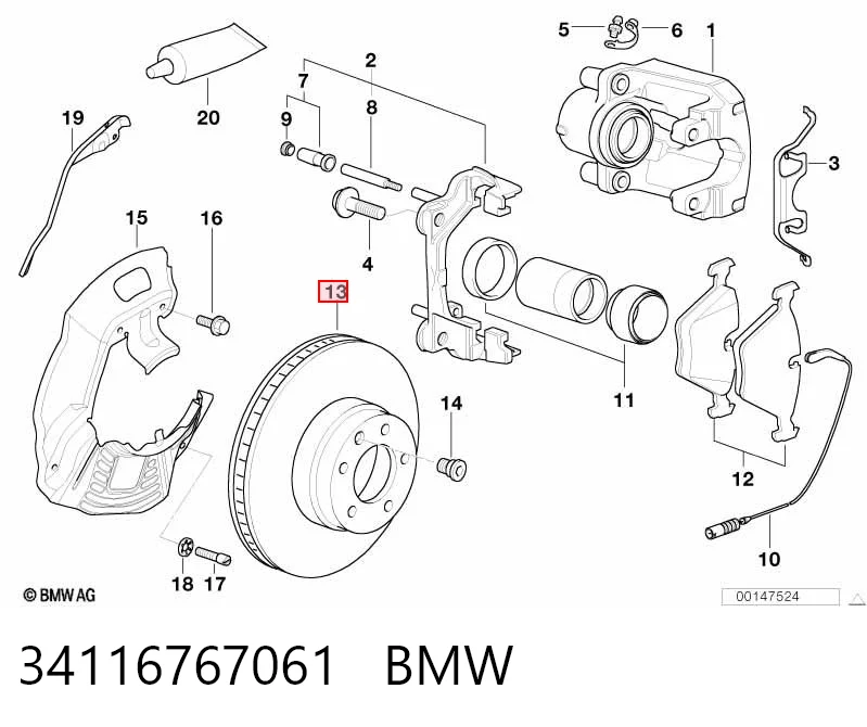 34116767061 BMW Tarcza hamulcowa przednia