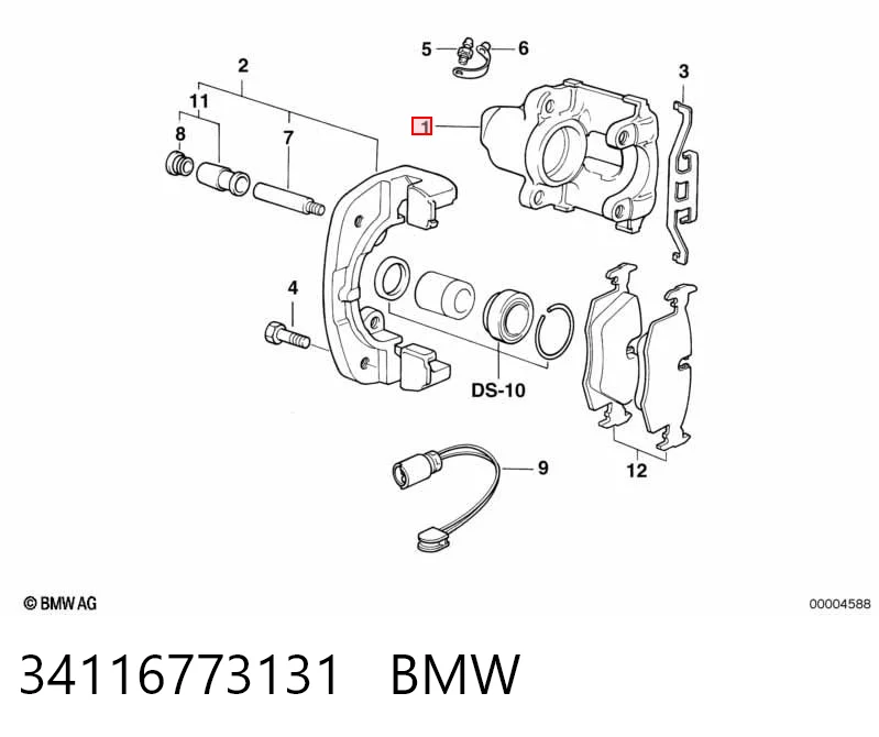 34116773131 BMW Zacisk hamulcowy przedni lewy