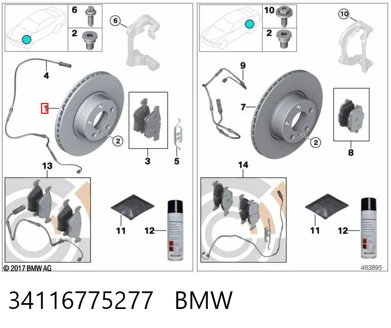 34116775277 BMW Tarcza hamulcowa przednia