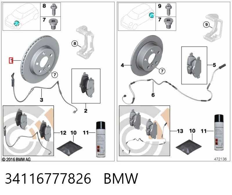 34116777826 BMW Tarcza hamulcowa przednia