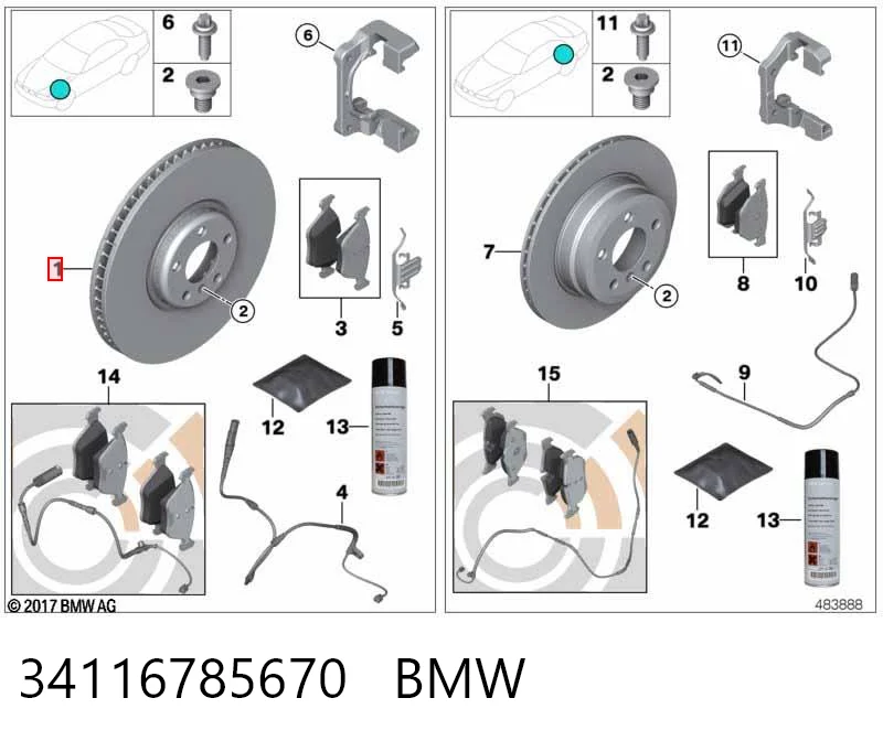 34116785670 BMW Tarcza hamulcowa przednia