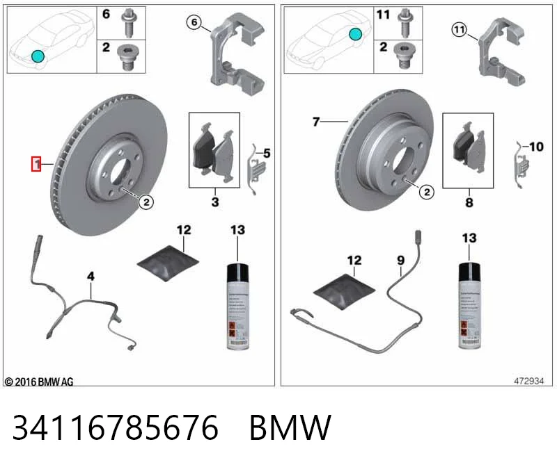 34116785676 BMW Tarcza hamulcowa przednia