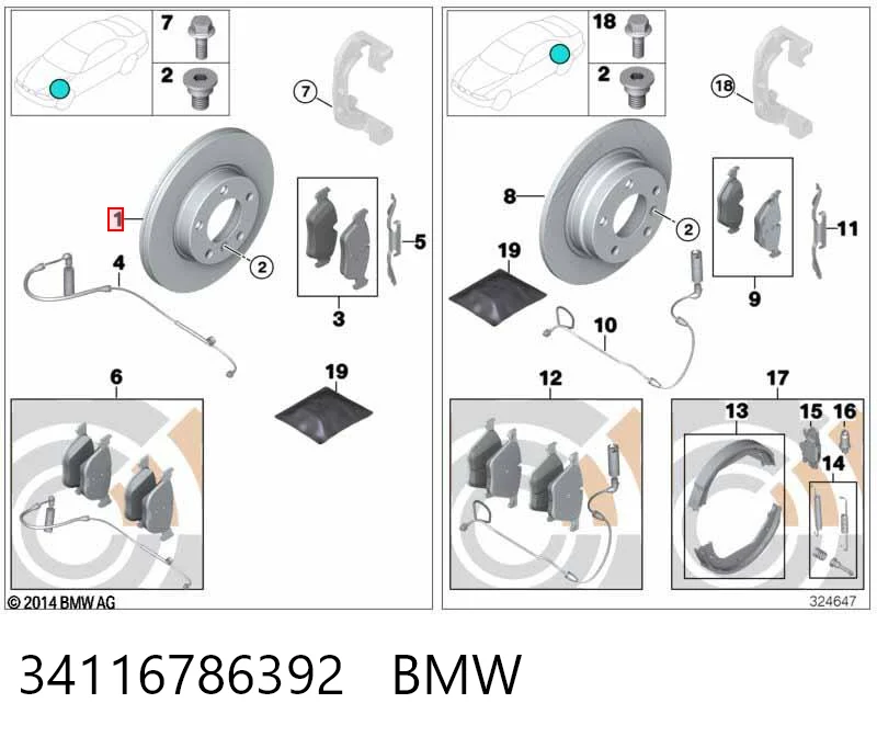 34116786392 BMW Tarcza hamulcowa przednia