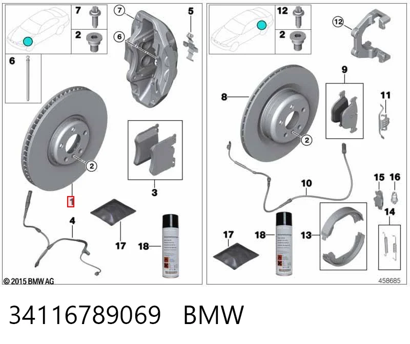 34116789069 BMW Tarcza hamulcowa przednia