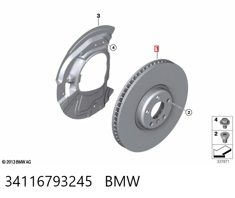 34116793245 BMW Tarcza hamulcowa przednia