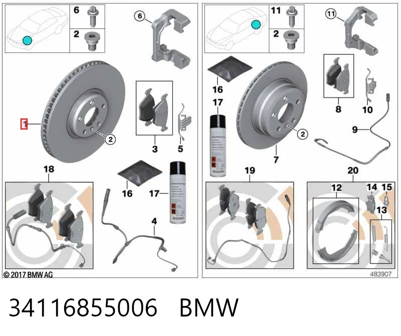 34116855006 BMW Tarcza hamulcowa przednia