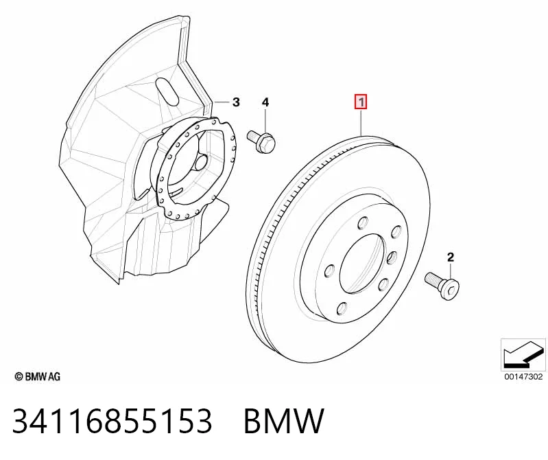 34116855153 BMW Tarcza hamulcowa przednia