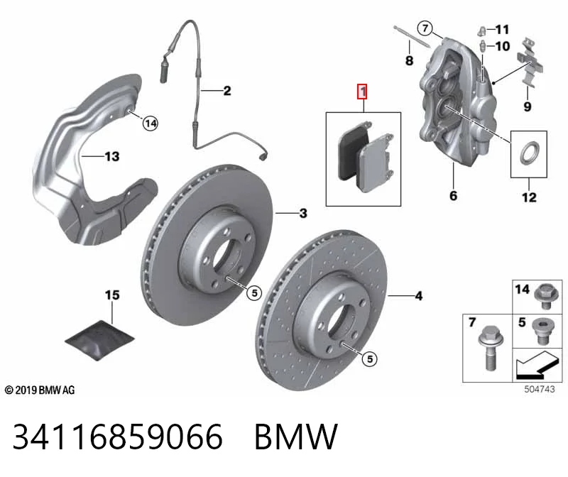 34116859066 BMW Klocki hamulcowe przednie tarczowe