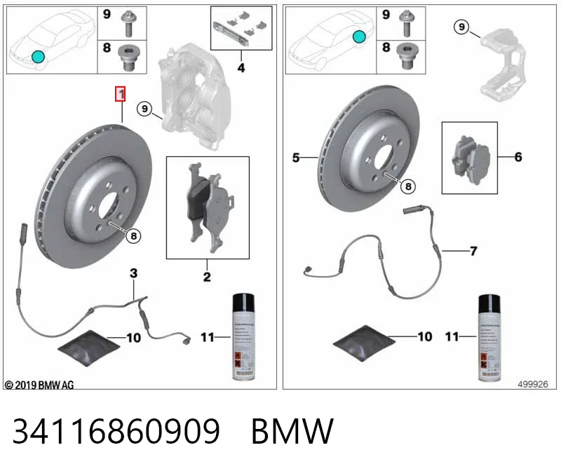 34116860909 BMW Tarcza hamulcowa przednia