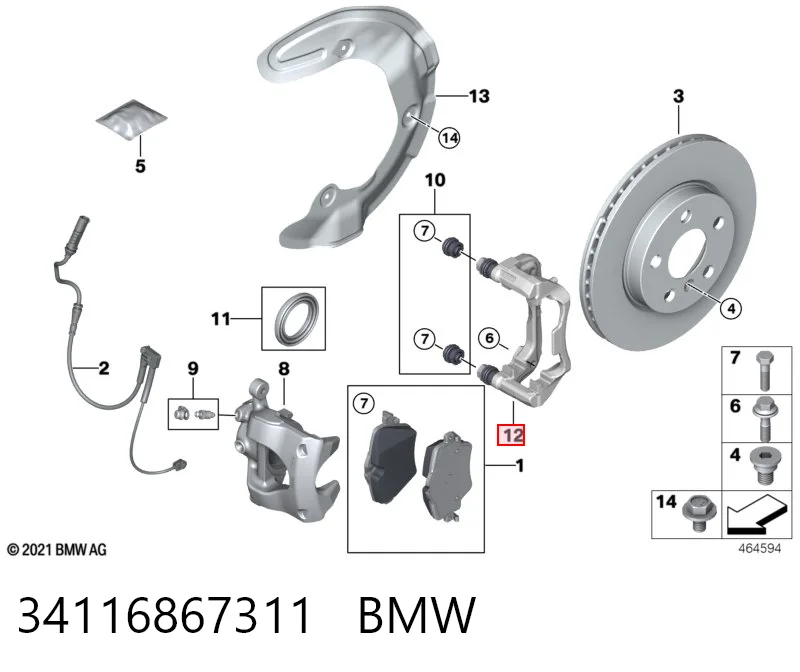 Jarzmo zacisku hamulcowego przedniego do Mini COUNTRYMAN  F60