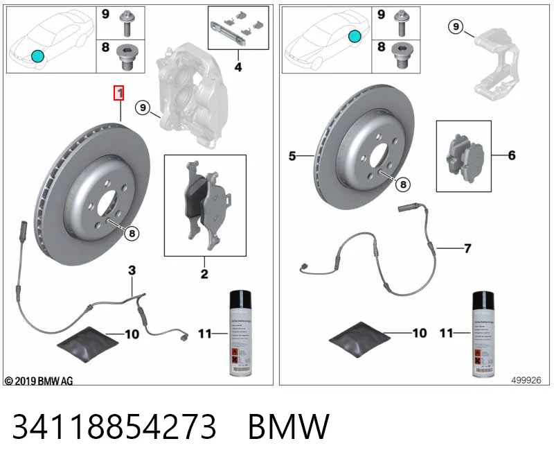 34118854273 BMW Tarcza hamulcowa przednia