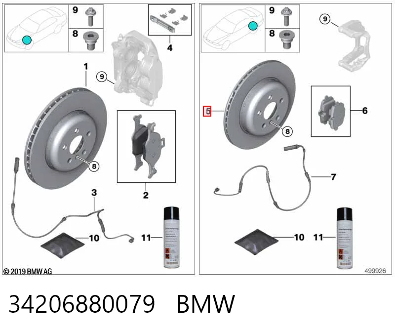 34206880079 BMW Tarcza hamulcowa tylna