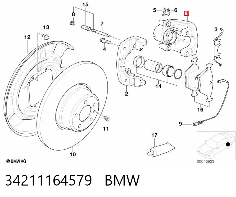 Do koszyka Zacisk hamulcowy tylny lewy BMW 7  E38