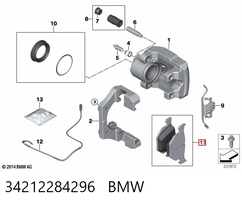 34212284296 BMW Okładziny (klocki) do hamulców tarczowych tylne