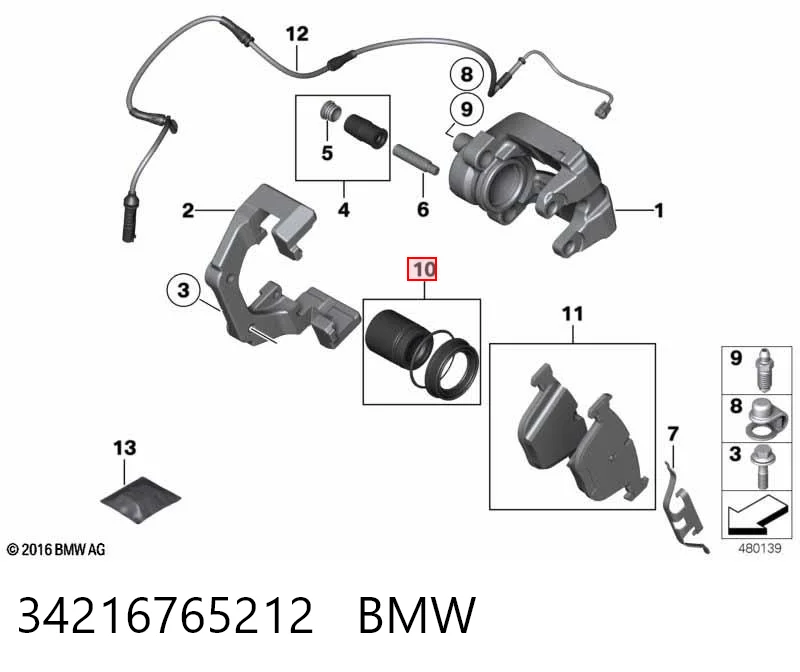 Zestaw naprawczy zacisku hamulcowego tylnego do BMW X5  E53