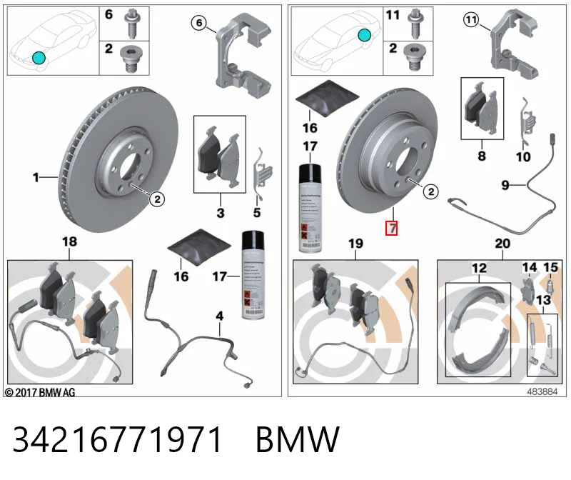 34216771971 BMW Tarcza hamulcowa tylna