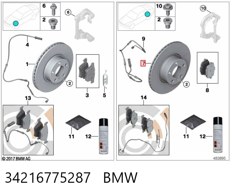 34216775287 BMW Tarcza hamulcowa tylna