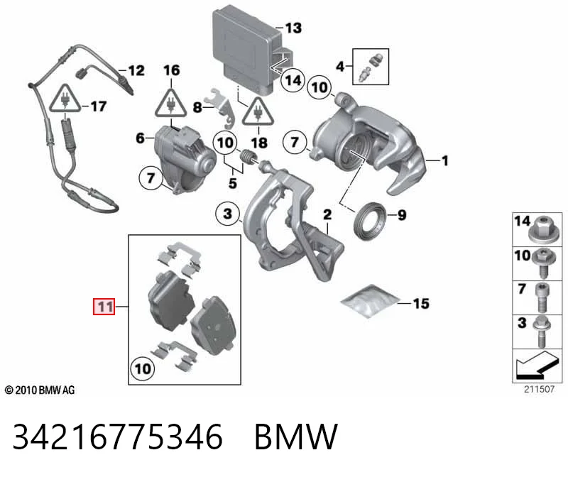 34216775346 BMW Okładziny (klocki) do hamulców tarczowych tylne