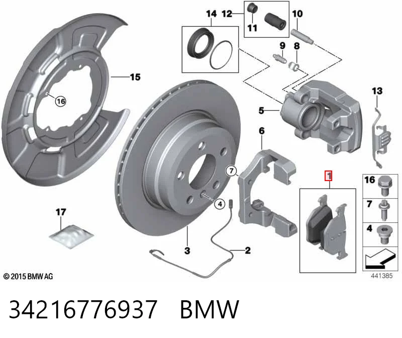 34216776937 BMW Okładziny (klocki) do hamulców tarczowych tylne