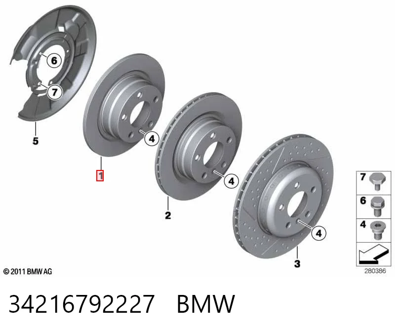 34216792227 BMW Tarcza hamulcowa tylna