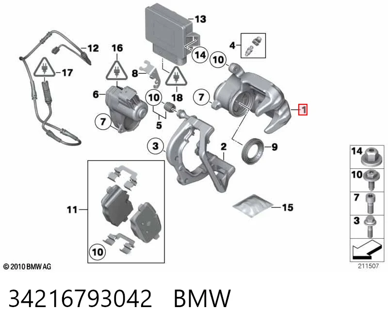 34216793042 BMW Zacisk hamulcowy tylny prawy