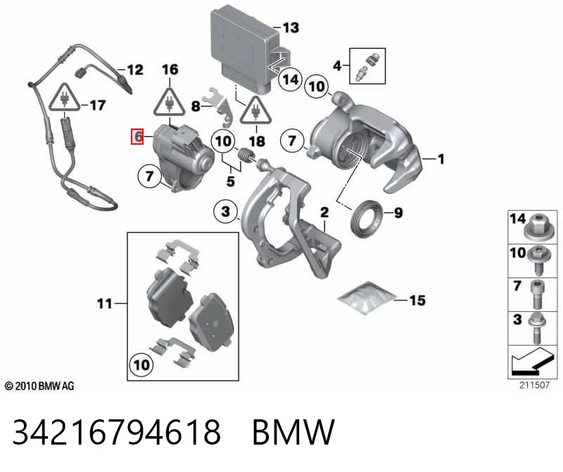 34216794618 BMW Silniczek zacisku hamulcowego tylnego