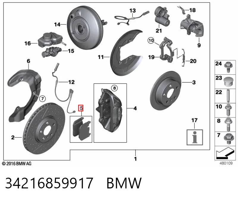 34216859917 BMW Okładziny (klocki) do hamulców tarczowych tylne