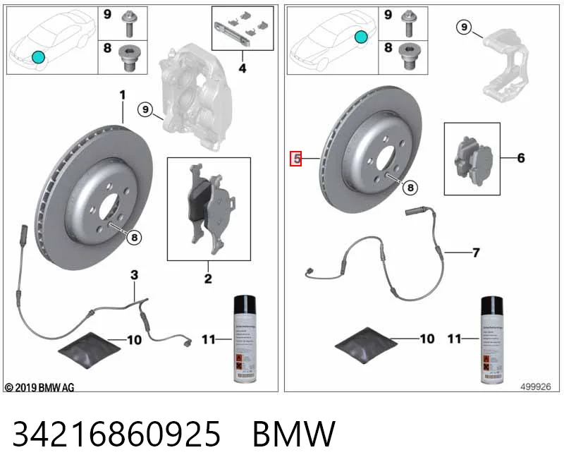 34216860925 BMW Tarcza hamulcowa tylna