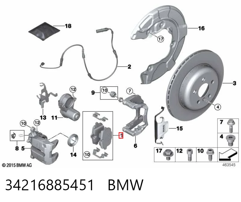 34216885451 BMW Okładziny (klocki) do hamulców tarczowych tylne