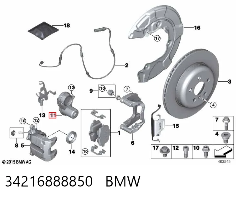 34216888850 BMW Silniczek elektryczny hamulca ręcznego