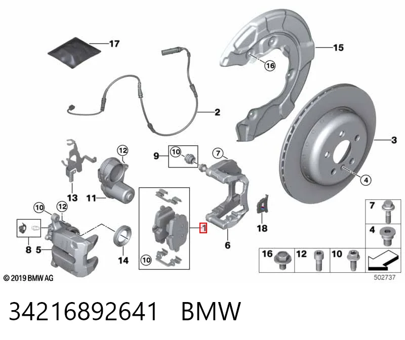 34216892641 BMW Okładziny (klocki) do hamulców tarczowych tylne