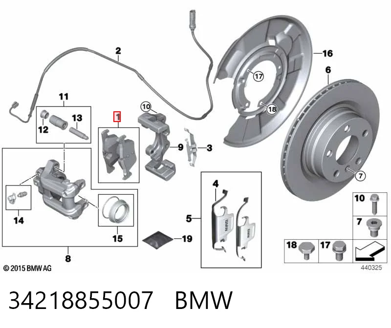 34218855007 BMW Okładziny (klocki) do hamulców tarczowych tylne