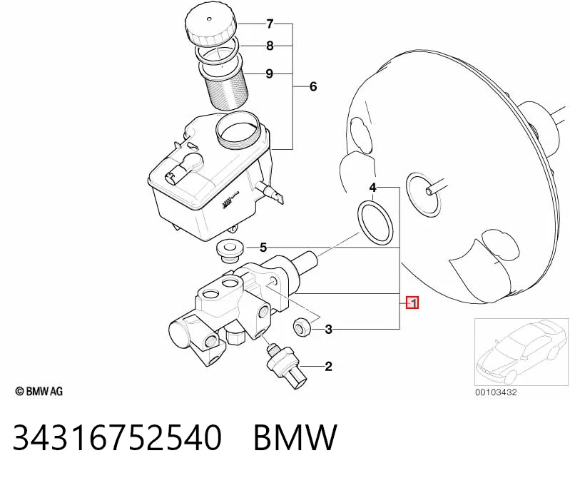 34316752540 BMW Główny cylinder hamulców