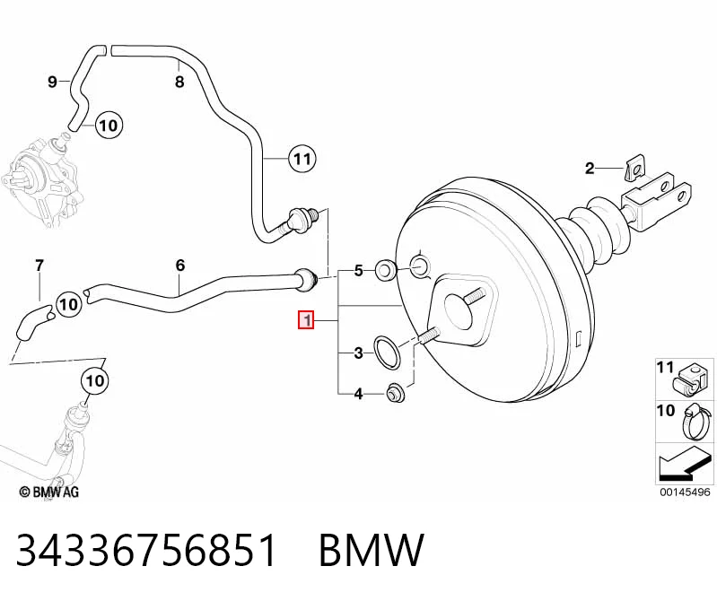 Wzmacniacz próżniowy hamulców do BMW 3  E46