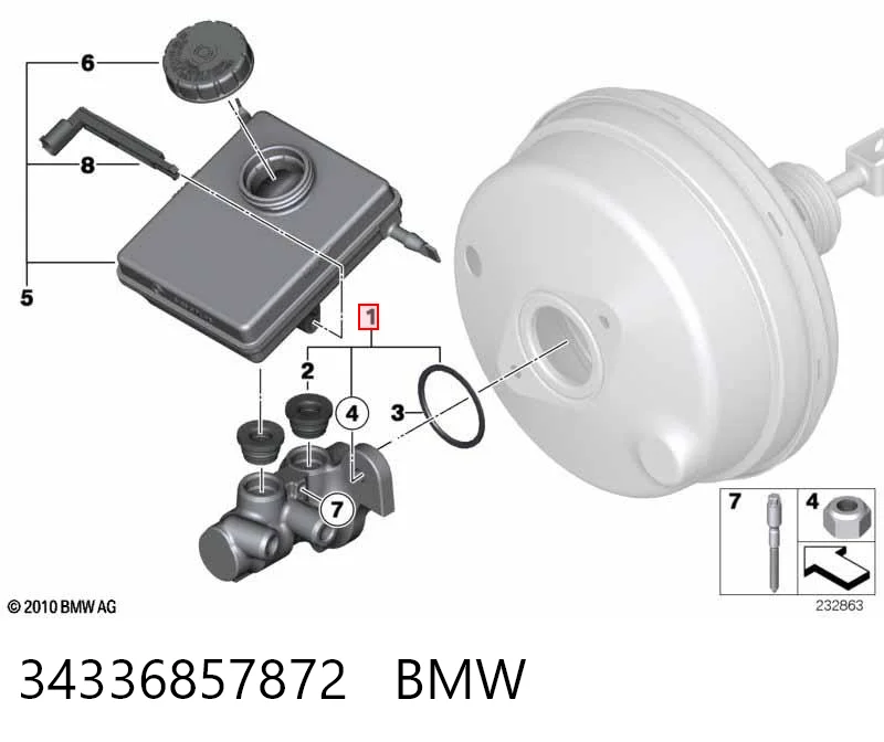 34336857872 BMW Główny cylinder hamulców