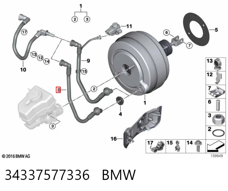 34337577336 BMW Rurka podciśnienia wzmacniacza hamulców