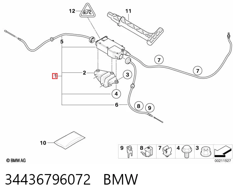 34436796072 BMW Silniczek elektryczny hamulca ręcznego