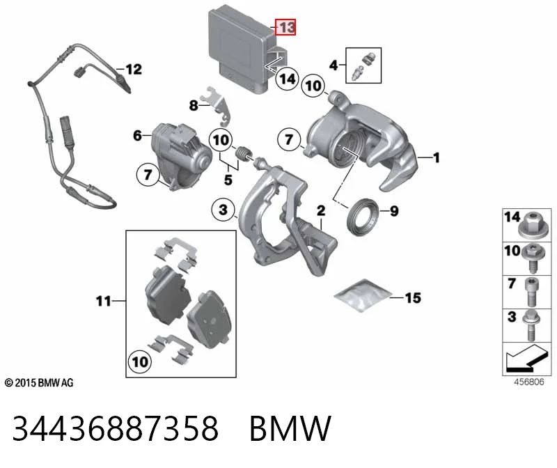 34436887358 BMW Sterownik elektromechanicznego hamulca postojowego (ręcznego)