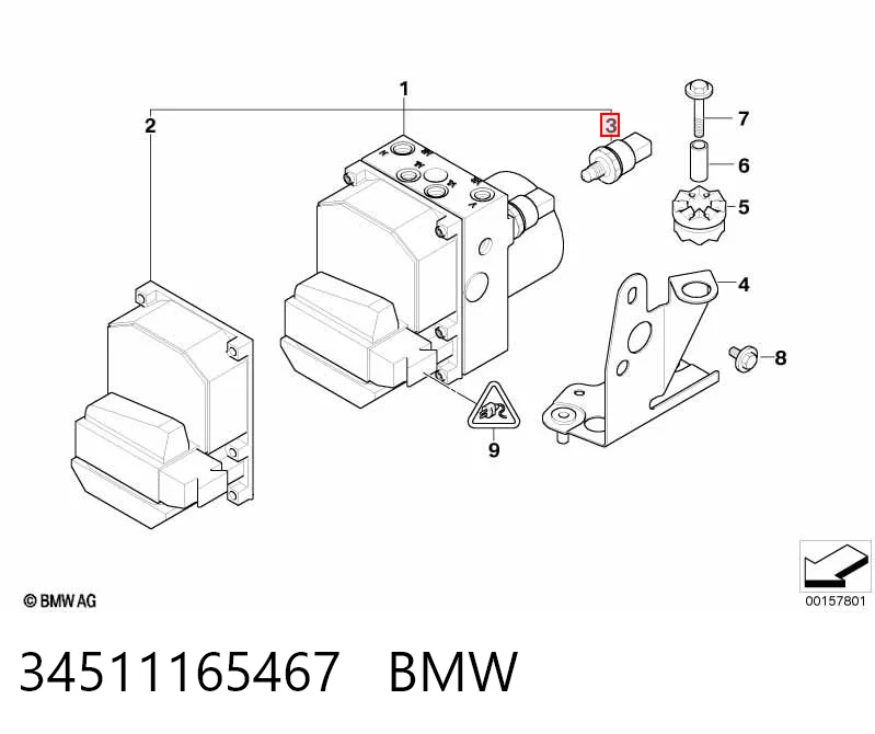 34511165467 BMW Czujnik ciśnienia płynu hamulcowego