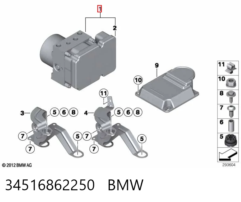 Sterownik ABS  hydrauliczny BMW 3 sedana (F30, F80) (2011 - 2018) cena, od 424,53 USD
