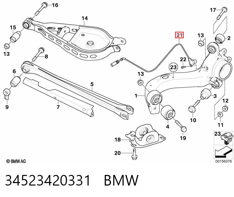 34523420331 BMW Czujnik ABS tylny