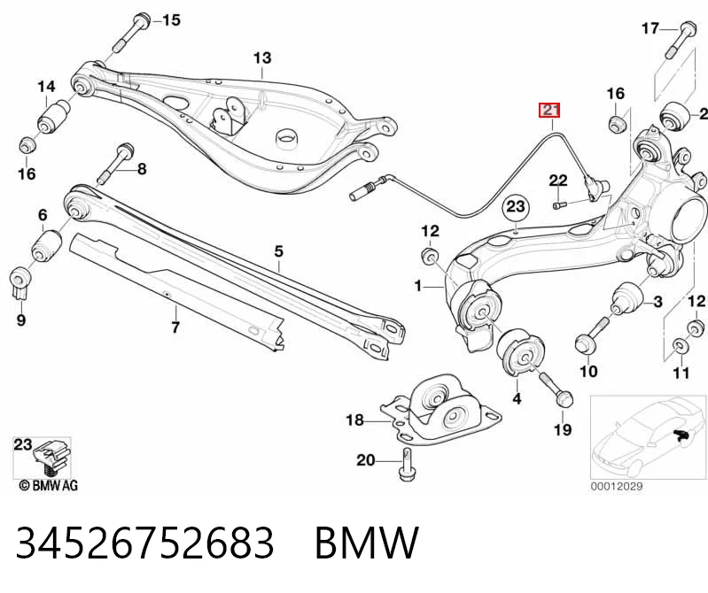 34526752683 BMW Czujnik ABS tylny